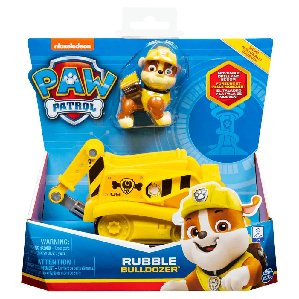 Veiculo-Patrulha-Canina-Rubble-em-detalhe-para-criancas-Vitrine-Plaza