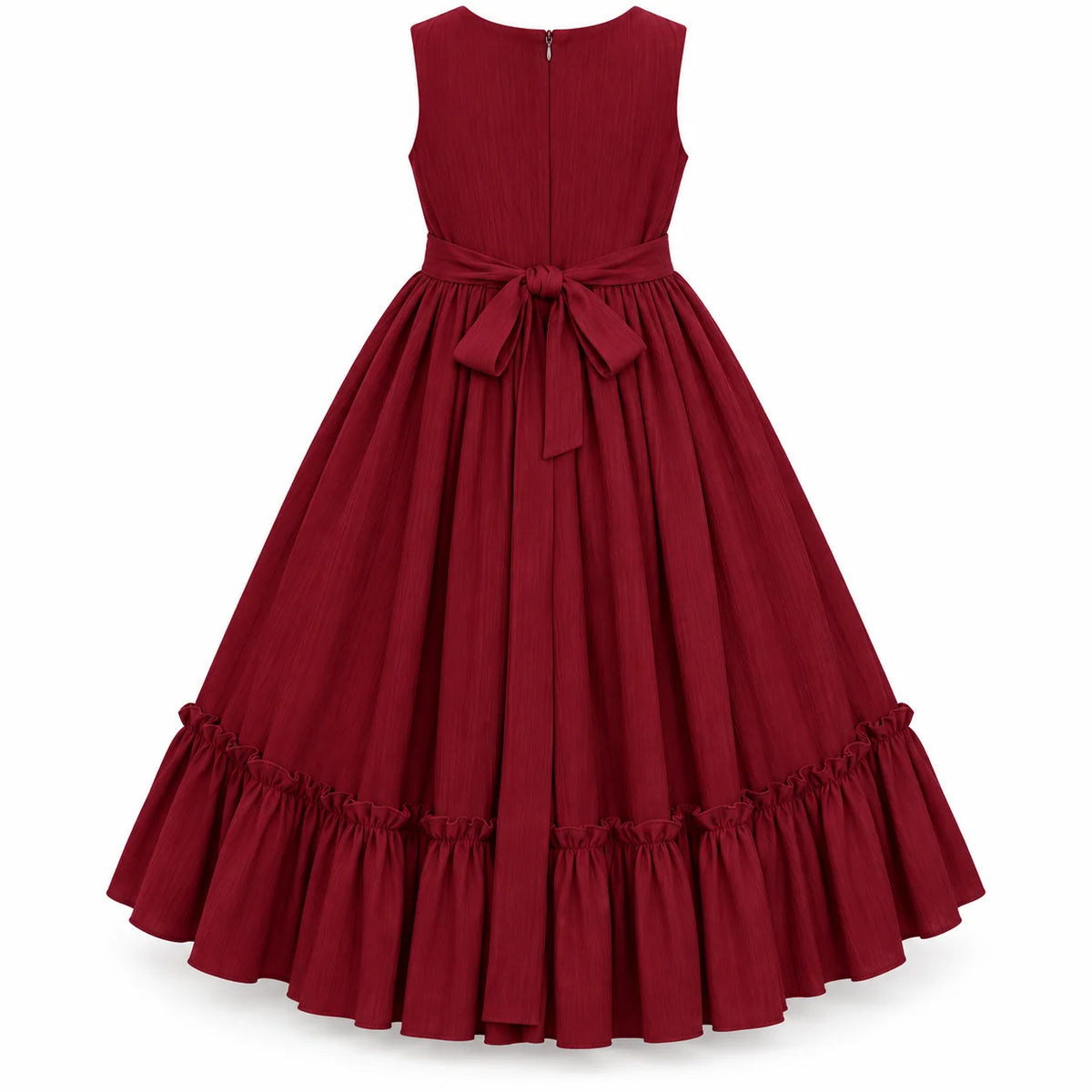 vestido-infantil-lorena-vermelho-costas-peca-fecho-faixa