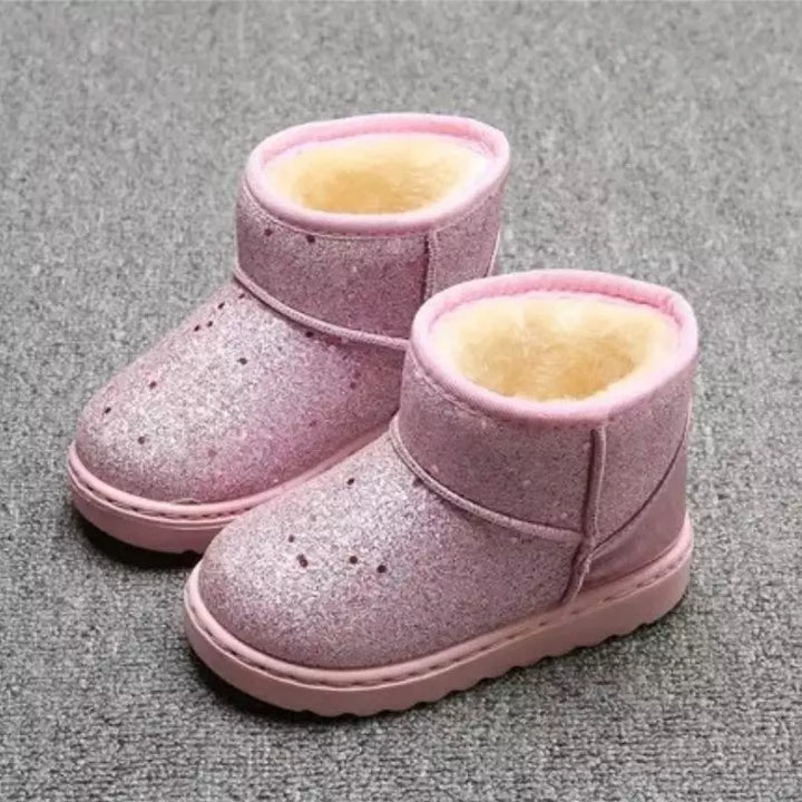 Botinha-infantil-feminina-rosa-com-glitter-revestida-para-o-inverno-Carol-Vitrine-Plaza
