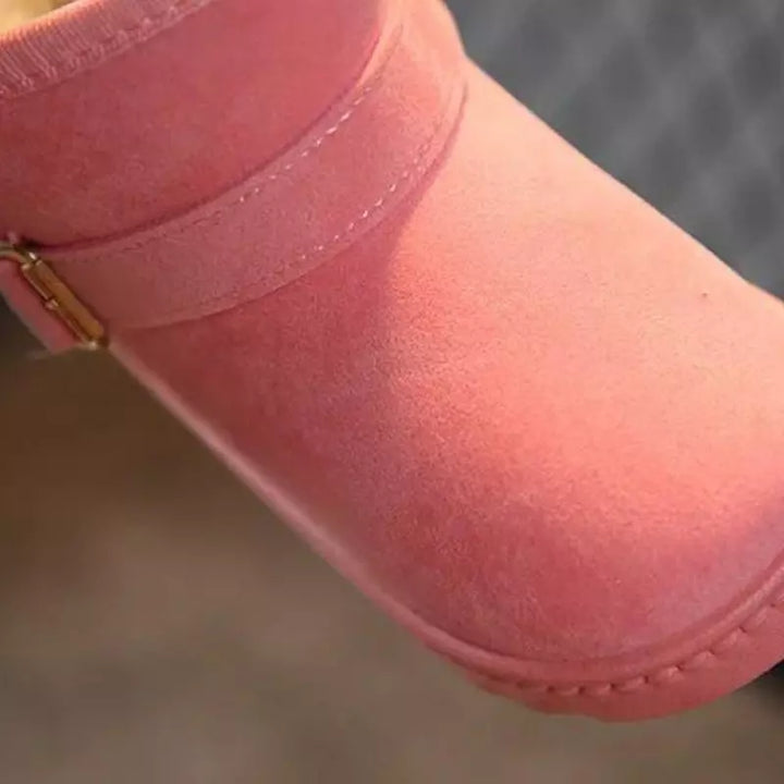 Bota-infantil-feminina-rosa-carter-aveludada-de-inverno-de-couro-em-veludo-por-fora-Vitrine-Plaza
