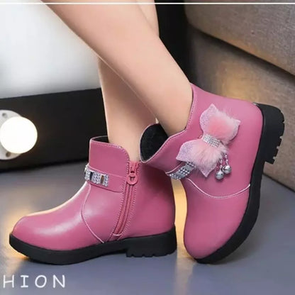 Bota-Infantil-Feminina-de-couro-rosa-Katy-cano-alto-para-outono-e-inverno-Vitrine-Plaza