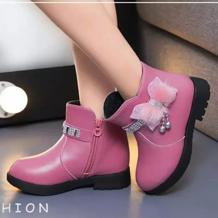 Bota-Infantil-Feminina-de-couro-rosa-Katy-cano-alto-para-outono-e-inverno-Vitrine-Plaza