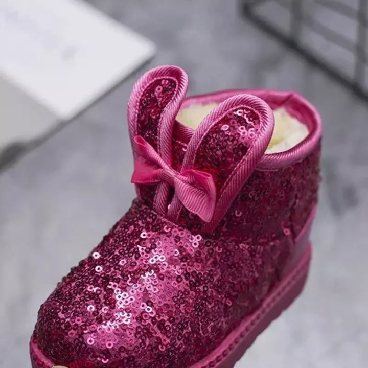 Bota-infantil-feminina-rosa-brihante-ribbit-de-inverno-com-orelhas-cano-alto-Vitrine-Plaza