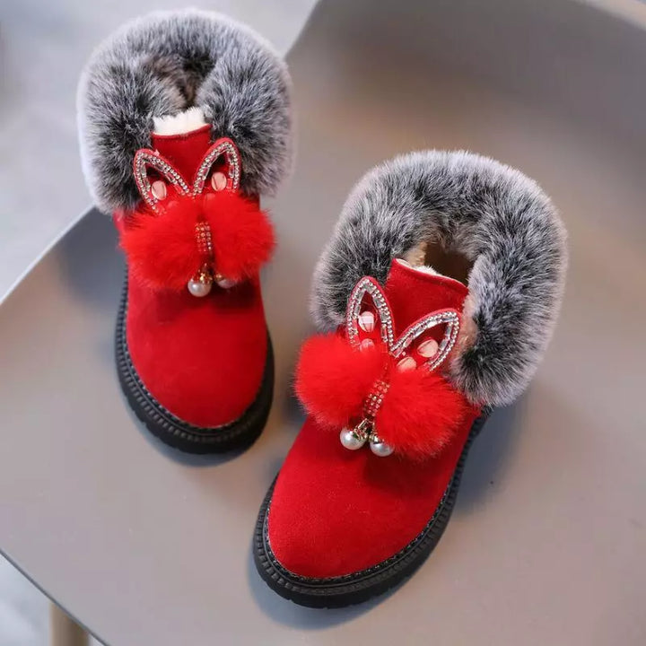 Botinha-Infantil-feminina-vermelha-Sid-Say-com-revestimento-em-pelucia-Vitrine-Plaza