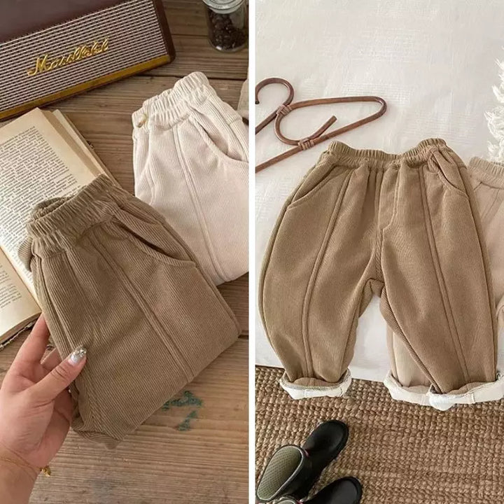 Calça-moletom-infantil-masculino-de-veludo-para-o-inverno-marrom-yumi-Vitrine-Plaza