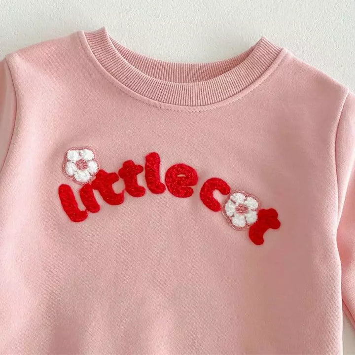 Blusa-moletom-manga-longa-do-Conjunto-Moletom-Infantil-Feminino-de-inverno-littlecot-rosa-Vitrine-Plaza