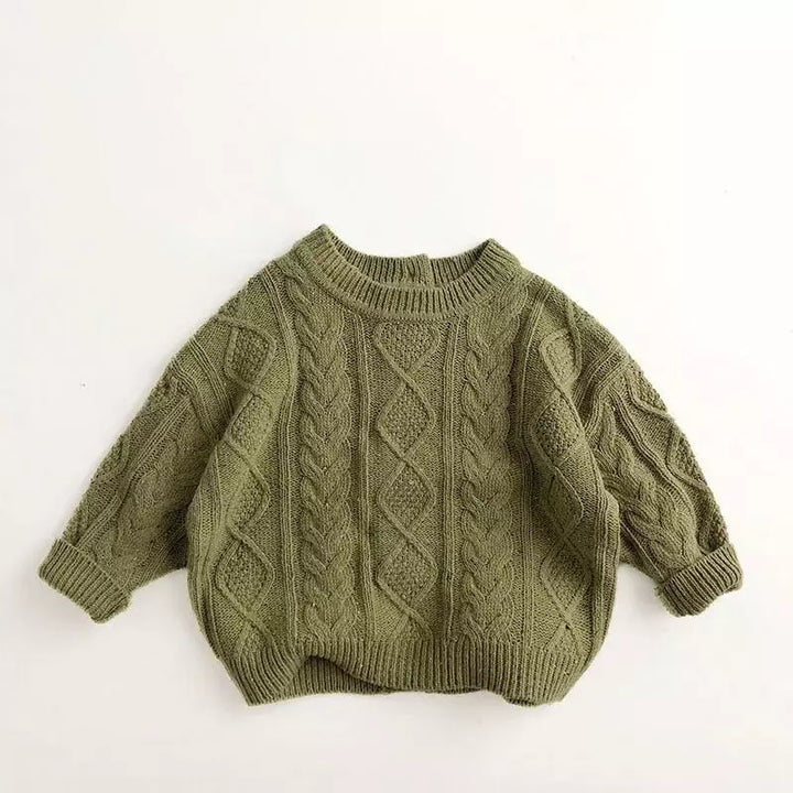 blusa-de-manga-do-Conjunto-de-Crochê-Infantil-de-inverno-Outer-verde-Vitrine-Plaza