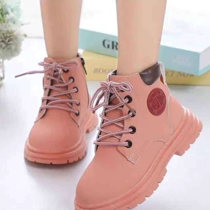Bota-Coturno-infantil-feminina-de-couro-botinha-para-o-inverno-rosa-bia-Vitrine-Plaza