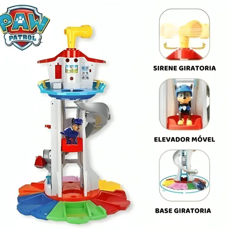 Farol-da-Patrulha-Canina-com-9-Carrinhos-e-elevador-movel-Vitrine-Plaza