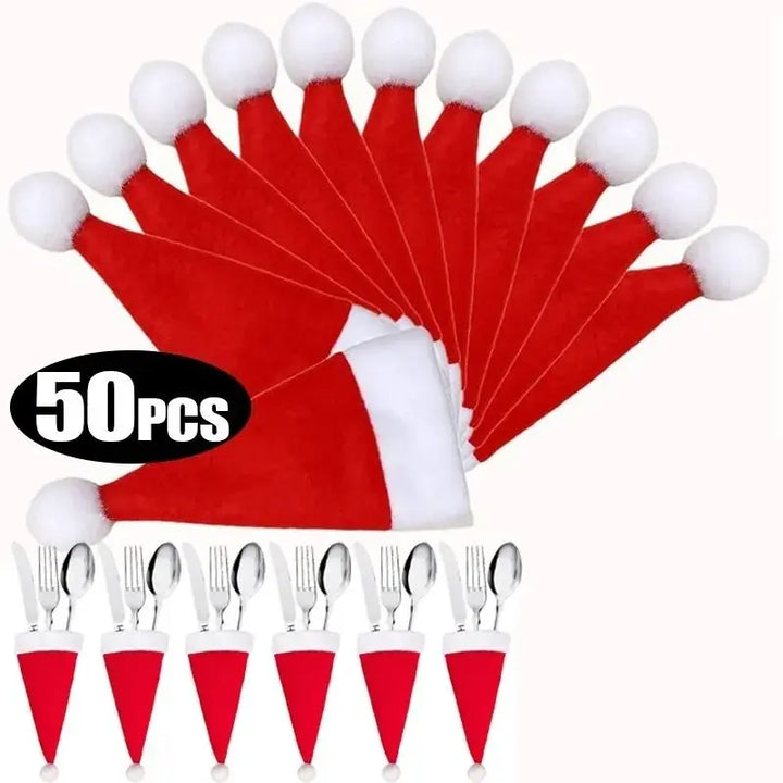 50 gorros para Decoração de Mesa de Natal