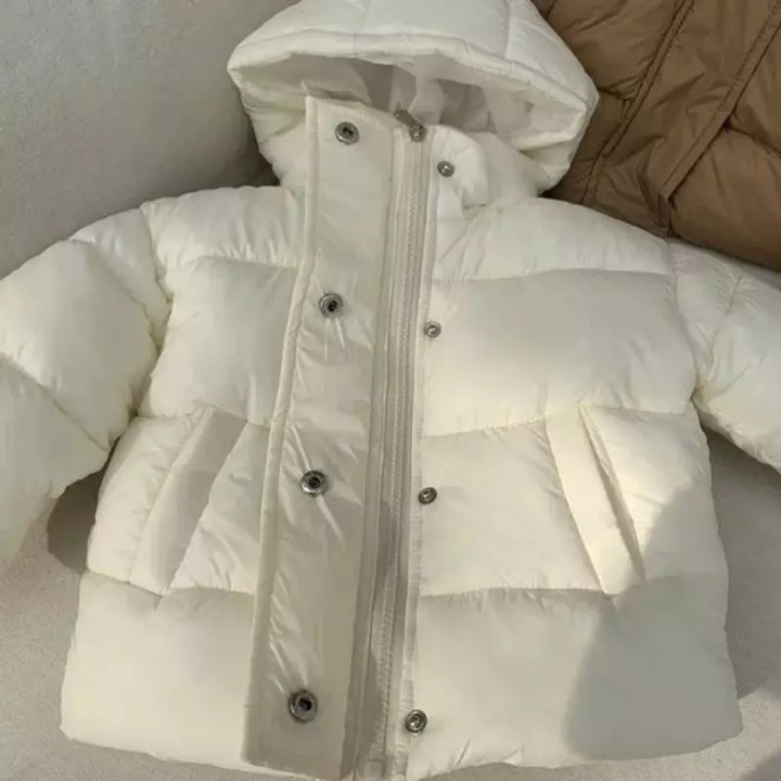 Jaqueta-Puffer-Infantil-Masculino-Branca-Lore-de-inverno-com-touca-Vitrine-Plaza