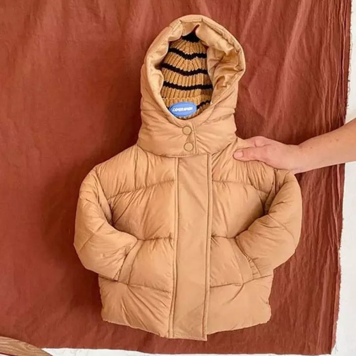 Jaqueta-puffer-infantil-masculina-para-o-inverno-marrom-para-meninos-lore-Vitrine-Plaza