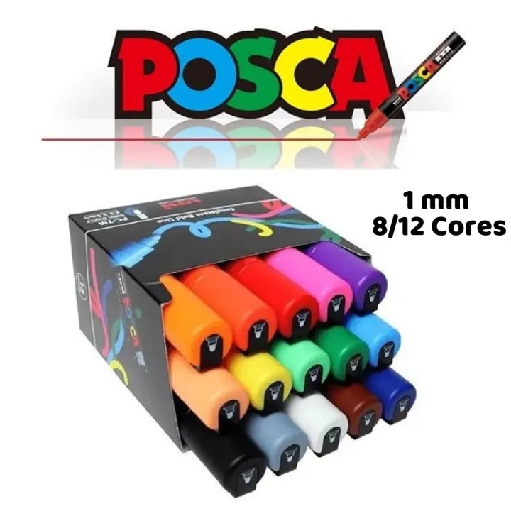 Kit caneta posca com ponta de 1mm - vitrine plaza