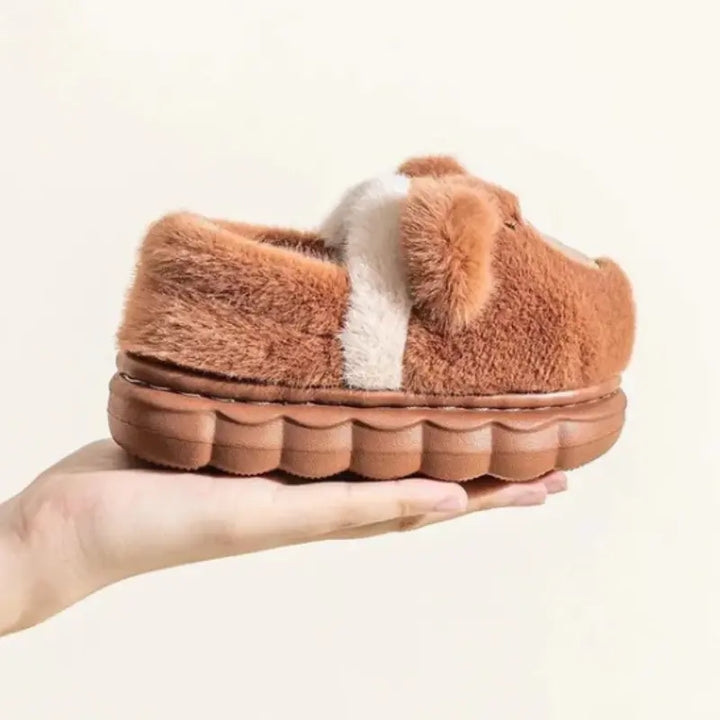 Pantufa-infantil-masculina-marrom-de-ursinho-para-meninos-Vitrine-Plaza