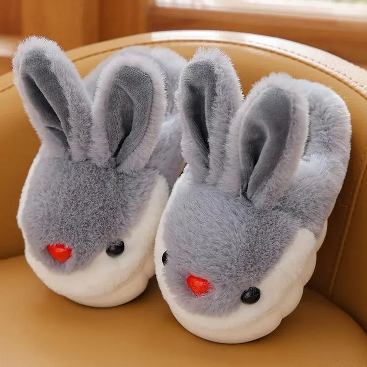 Pantufa-Infantil-de-Algodão-coelhinho-cinza-para-meninos-e-meninas-para-o-inverno-Vitrine-Plaza