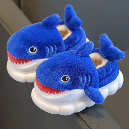 Pantufa-infantil-de-tubarão-azul-em-algodão-Vitrine-Plaza