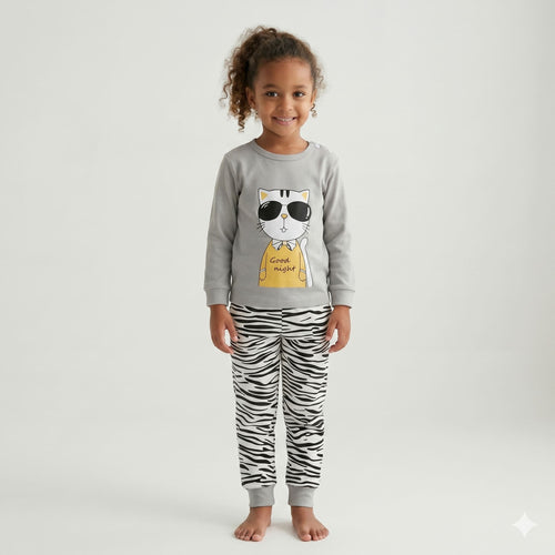 Pijama-infantil-feminino-preto-de-inverno-gato-hype-Vitrine-Plaza-