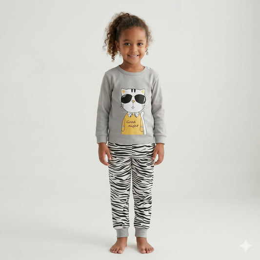 Pijama-infantil-feminino-preto-de-inverno-gato-hype-Vitrine-Plaza-