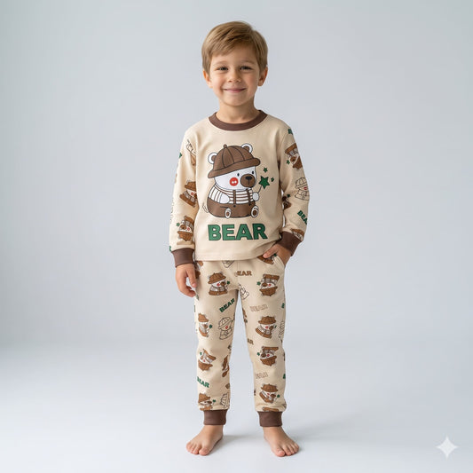Pijama-infantil-masculino-marrom-de-inverno-bear-Vitrine-Plaza