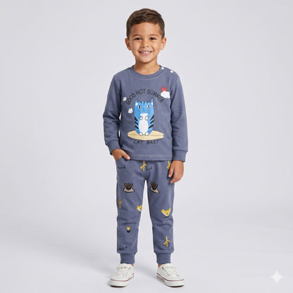 Pijama-infantil-masculino-azul-de-inverno-cat-baby'-Vitrine-Plaza