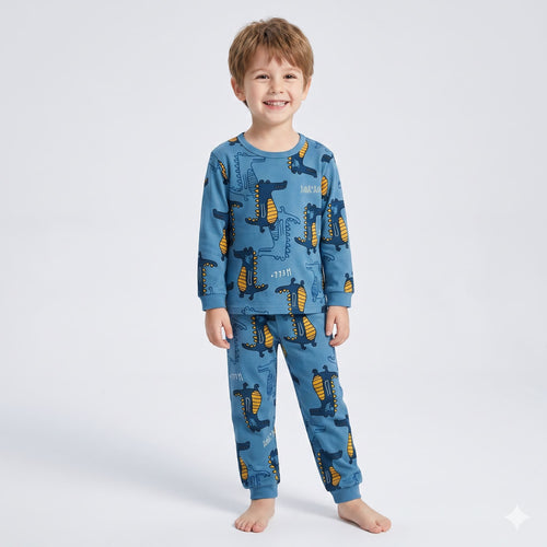 Pijama-infantil-masculino-azul-de-inverno-croco-blue-Vitrine-Plaza