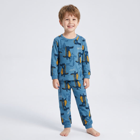 Pijama-infantil-masculino-azul-de-inverno-croco-blue-Vitrine-Plaza