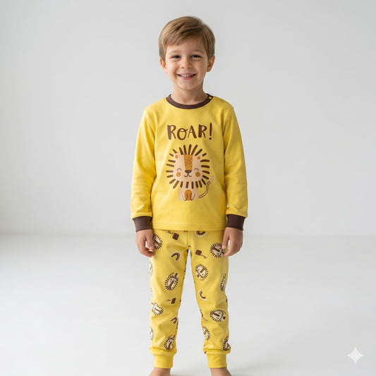 Pijama-infantil-masculino-amarelo-de-inverno-roar-Vitrine-Plaza