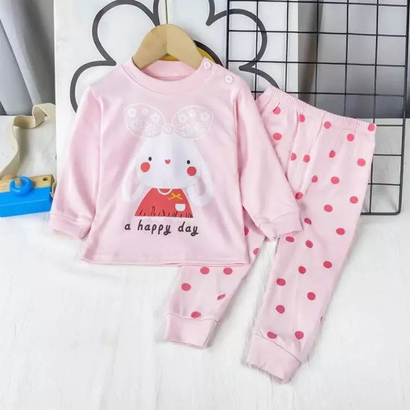 Pijama-Infantil-Feminino-Happy-de-Manga-Longa-para-o-inverno-Vitrine-Plaza