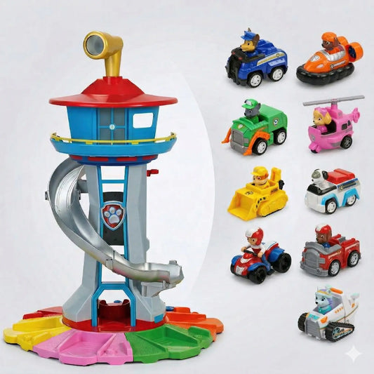 Farol-da-Patrulha-Canina-com-9-Carrinhos-e-skyle-Vitrine-Plaza