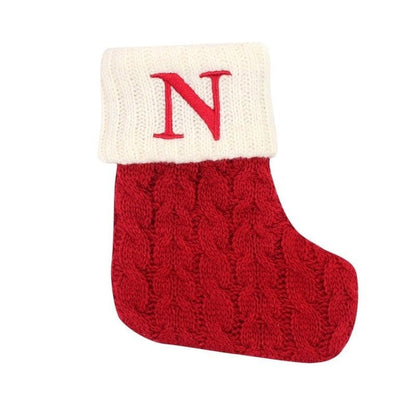 Meia de decoração de arvore de natal Letra N