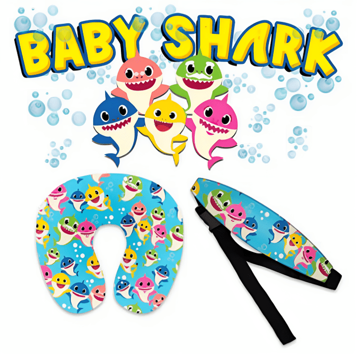 kit de proteção de cabeça e pescoço na cadeirinha de bebe do baby shark
