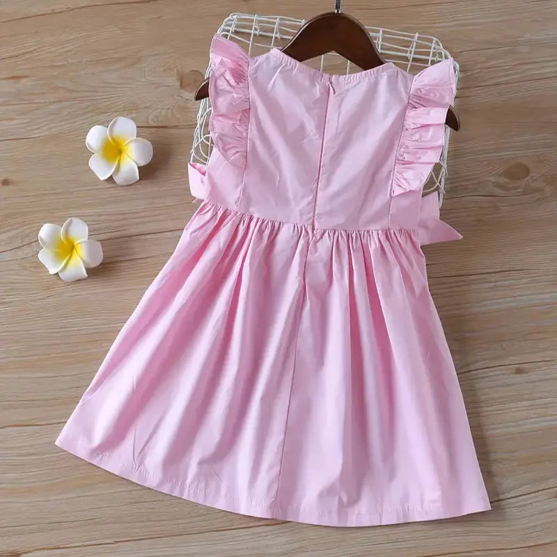 Vestido-Infantil-Rosa-de-Verão-de-Regatinha-Bordada-Esther-Vitrine-Plaza-01