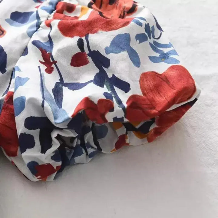 Vestido-Infantil-Menina-Melina-de-Verão-marrom-com-flores-Vitrine-Plaza