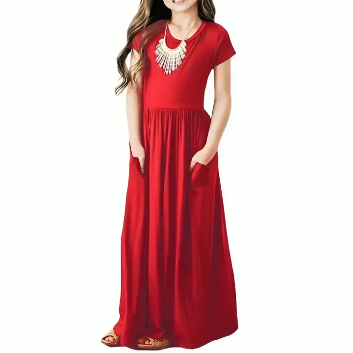 Vestido-vermelho-infantil-menina-Para-festas-e-verão-Vitrine-Plaza