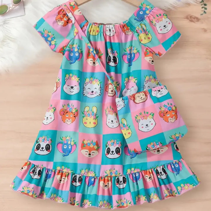 Vestido-Infantil-Rosa-com-Bolsinha-para-o-verão-Vitrine-Plaza