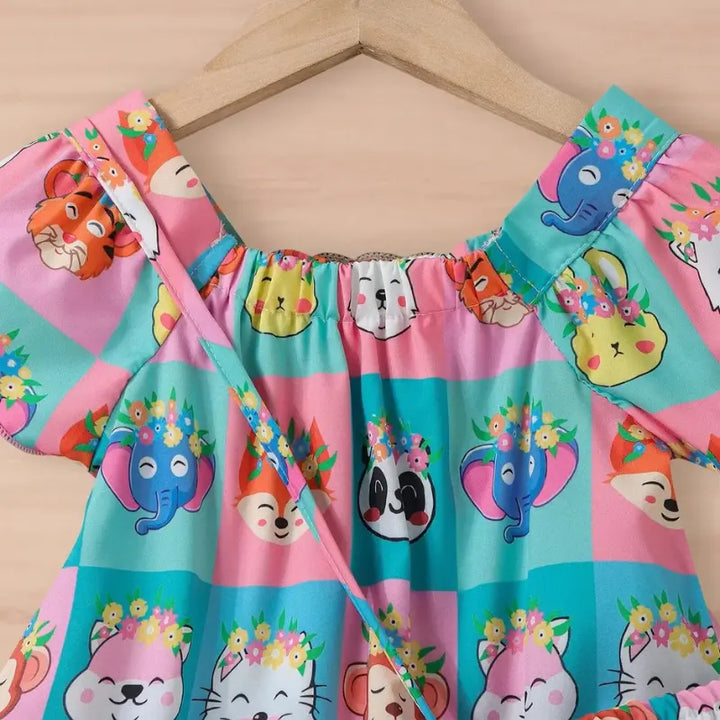 Vestido-Rosa-Infantil-de-verão--com-bolsa-Vitrine-Plaza