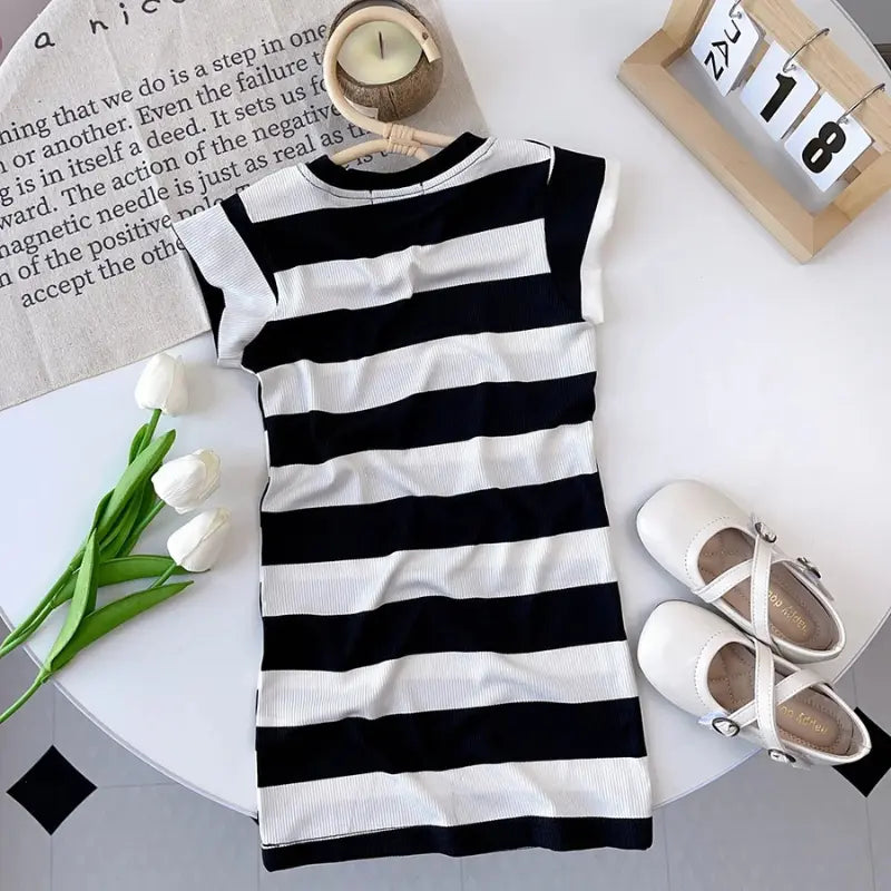 Vestido-Xadrez-Infantil-de-Verão-Tatiana-Preto-e-branco-Vitrine-Plaza