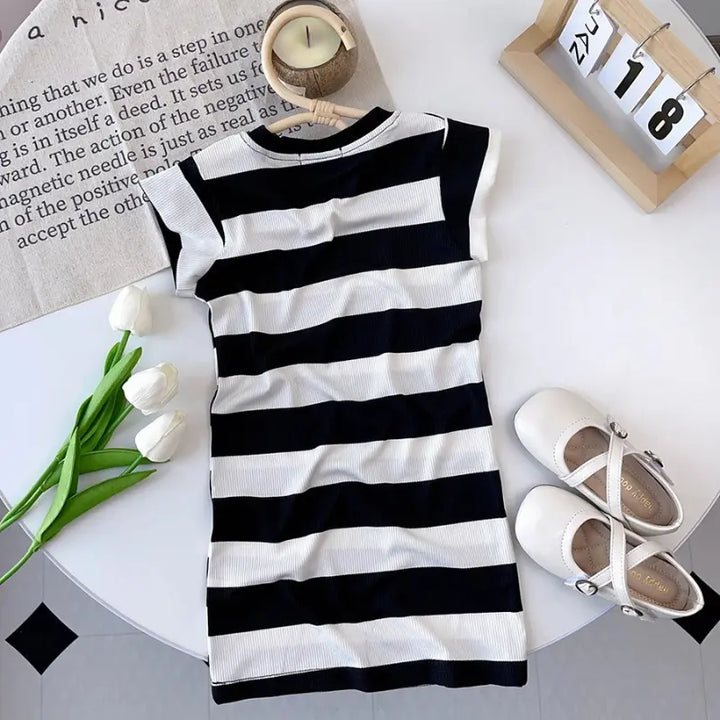 Vestido-Xadrez-Infantil-de-Verão-Tatiana-Preto-e-branco-Vitrine-Plaza