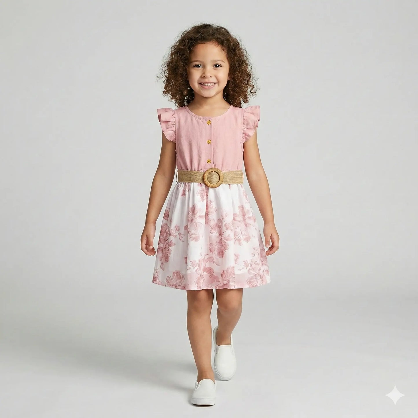 Vestido-infantil-LIVIA-rosa-com-cinto-Vitrine-Plaza
