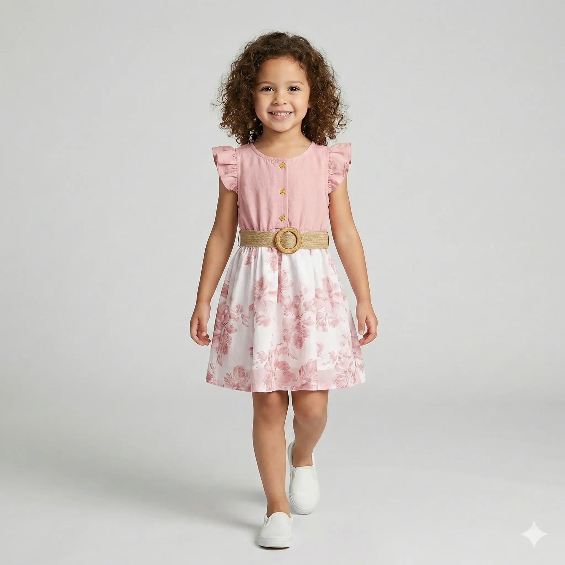 Vestido-infantil-LIVIA-rosa-com-cinto-Vitrine-Plaza