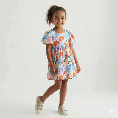 Vestido-infantil-estela-florido-de-meninas-para-o-verão-Vitrine-Plaza