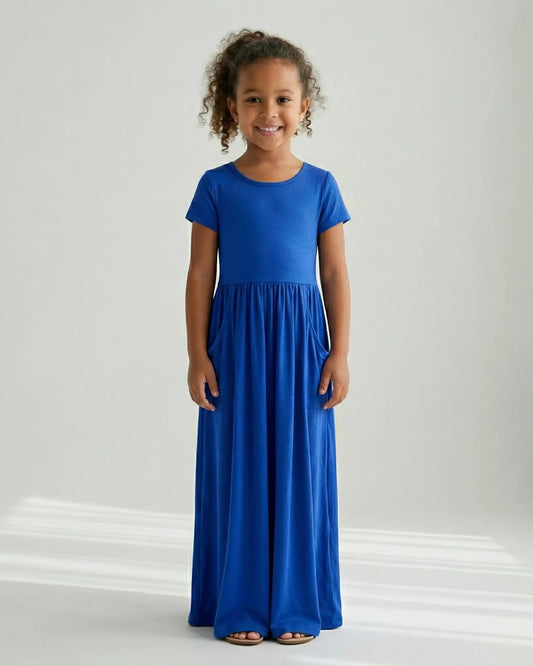 Vestido-longo-menina-azul-tecido-ideal-para-o-verão-Vitrine-Plaza
