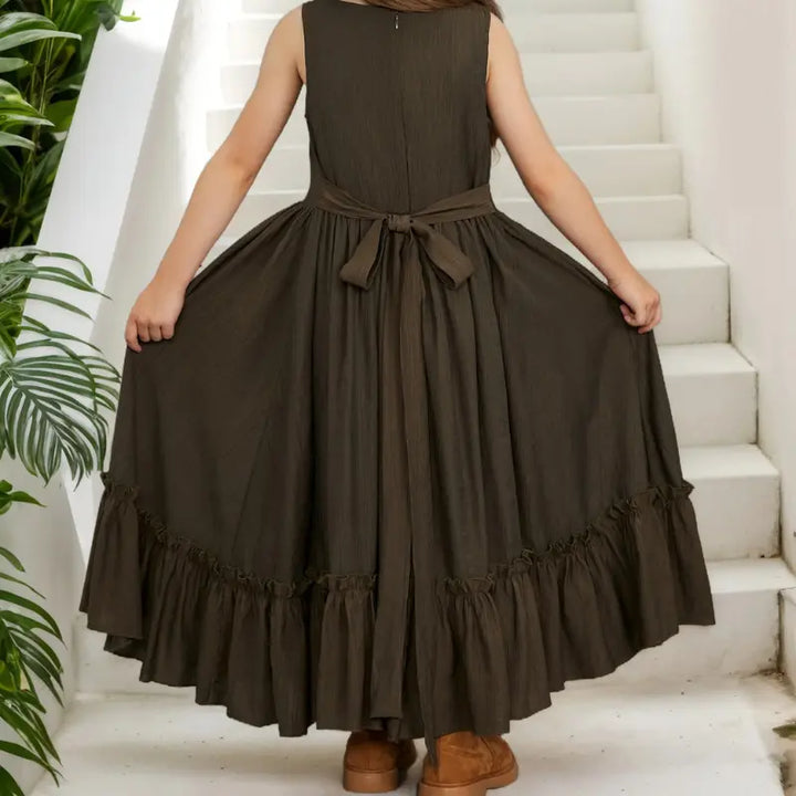 Vestido-longo-Infantil-de-luxo-verde-para-meninas-Vitrine-Plaza