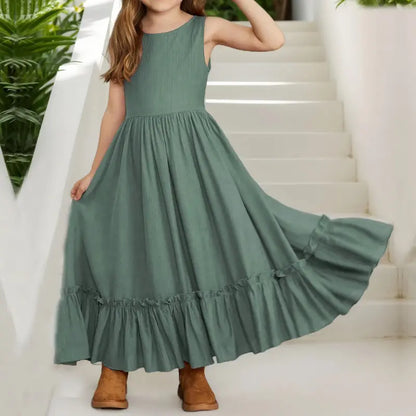 Vestido-longo-Infantil-de-luxo-verde-água-para-meninas-Vitrine-Plaza