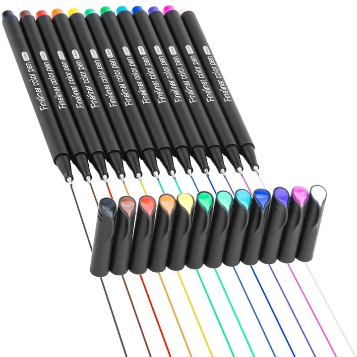 Canetas Coloridas ponta fina com 12 cores pontas de 0,4mm - vitrine plaza