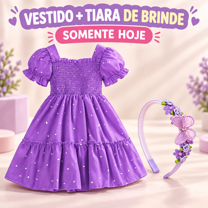 Vestido infantil Rayssa com tiara de brinde somente hoje Vitrine Plaza