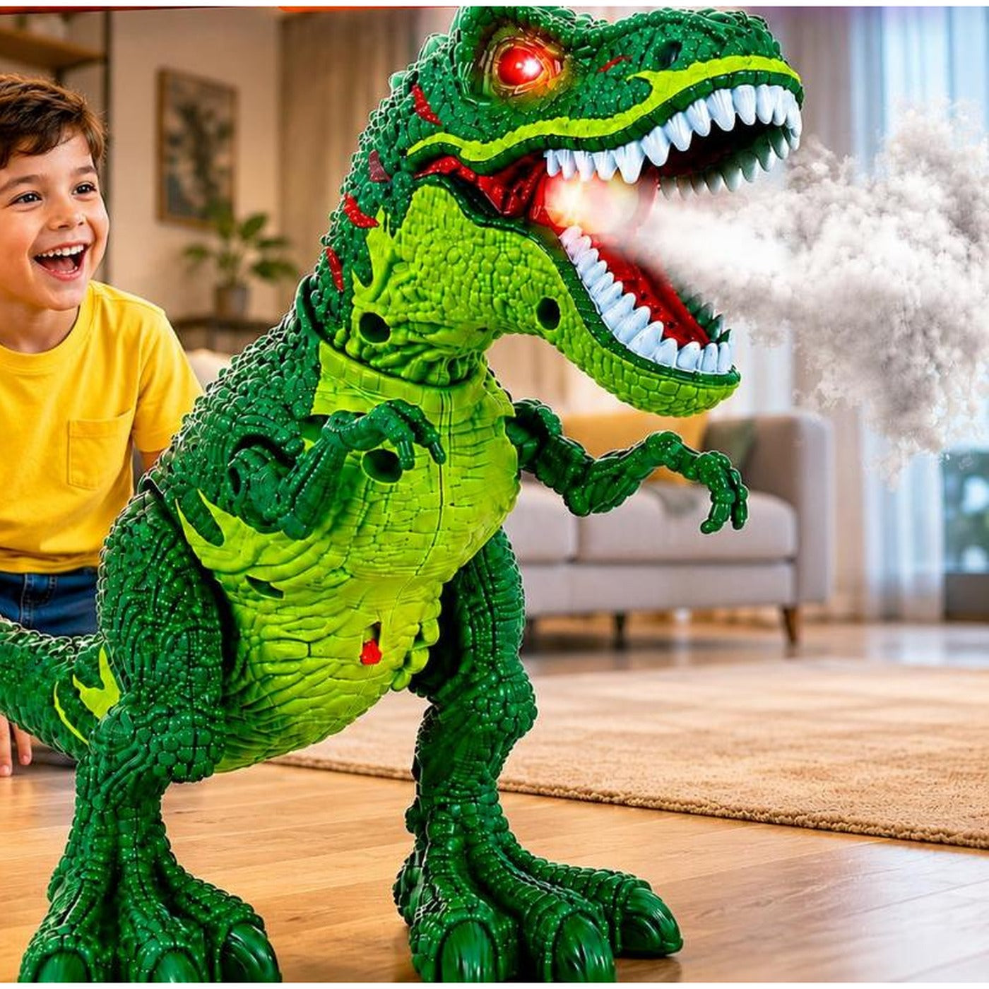 Dinossauro-rex-verde-com-som-luz-e-fumaca-para-criancas-Vitrine-Plaza