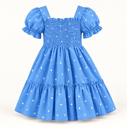 Vestido infantil azul Rayssa de verao para menina Vitrine Plaza