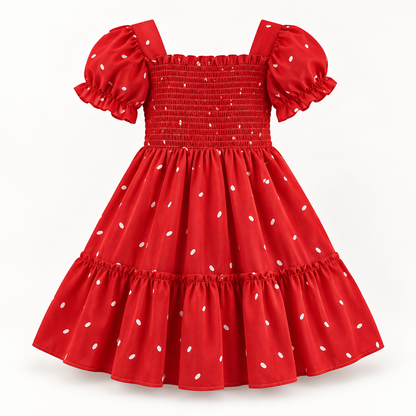 Vestido infantil vermelho de verao Rayssa para menina Vitrine Plaza