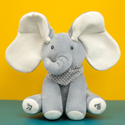 Elefante Orelhudo que Brinca de Esconde-Esconde